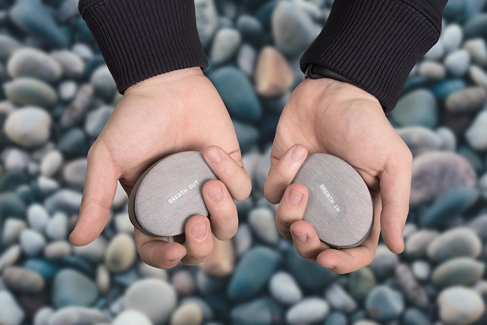 The stone look-a-like devices help to reduce stress and anxiety