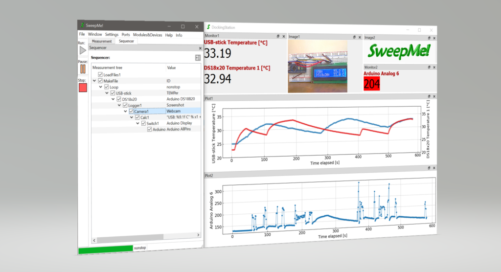 SweepMe! is a versatile tool to create test and measurement procedures by drag and drop